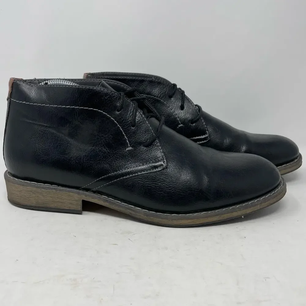 Sonoma Black Bayport Faux Leather Chukka Boots Mens Size 10.5